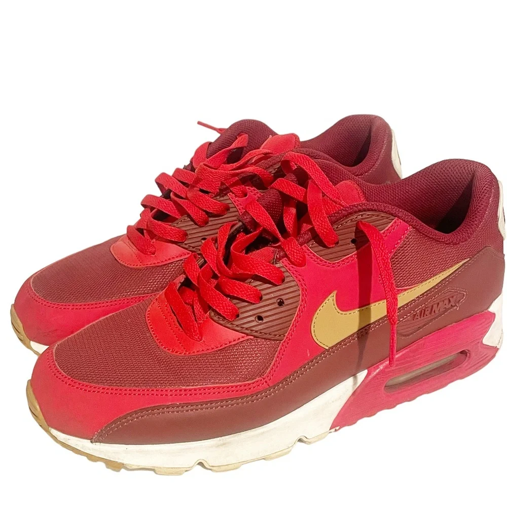Nike Mens Size 11 Red Air Max 90 Iron Man 537384-607 Low Top Sneaker_2